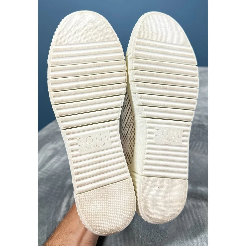 Naturalizer Soul Womens 10M Sneakers White Mesh Lace Up Platform Casual Shoes